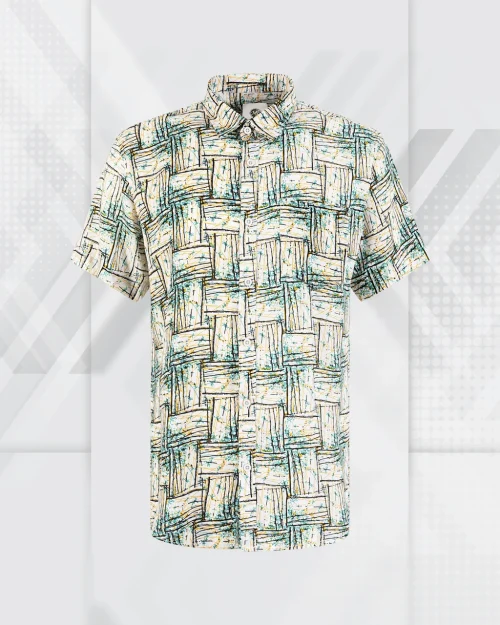 The Abstract Weave Artistic Men's Short Sleeve Shirt