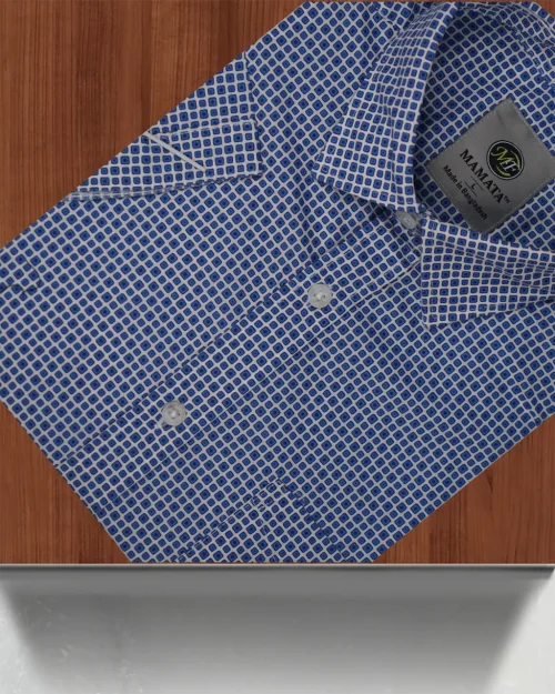 A high-quality men's half sleeve shirt with a clean and classic design.