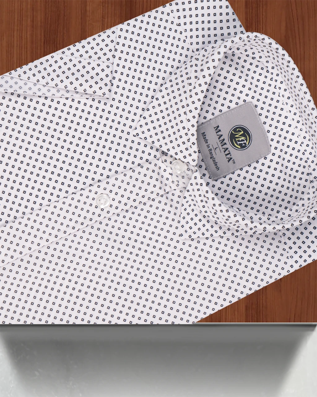 Short-sleeve shirt with a modern, clean black and white repeating motif. White and black patterned shirt for men, showcased on a dress form. Product photography of a men's smart-casual half-sleeve shirt. Men's stylish button-down shirt with a subtle, yet striking black and white print. Casual men's short-sleeve shirt in a monochrome palette with a dotted texture. Men's clothing item: short-sleeve shirt featuring a small, geometric print. Half-sleeve button-up shirt on a mannequin with a sophisticated, fine dot pattern. Retail display photo of a "Mens Shirts Half white+black+collar" product. Men's fitted short-sleeve shirt with a small black print and high spandex stretch content.