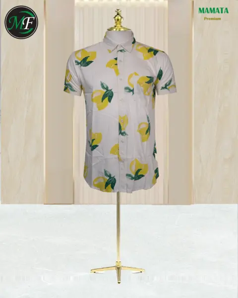 Men's White Lemon Short Sleeve Print Shirt